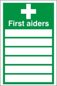 FIRST AIDERS LIST SIGN - HEALTH & SAFETY SIGN (FA.19)