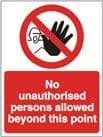 No Unauthorised Person Allowed Beyond This Point - Health & Safety Sign (PRA.02)