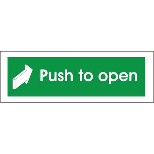 Push To Open - Fire Exit Health and Safety Sign