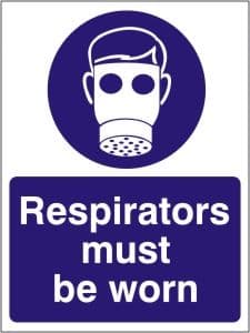 Respirators Must be Worn - Health and Safety Sign