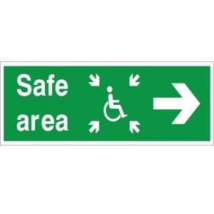 Safe Area - Refuge - Right Arrow - Health and Safety Sign (FER.07)
