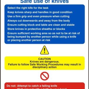 Safe Use Of Knives - Health and Safety Sign