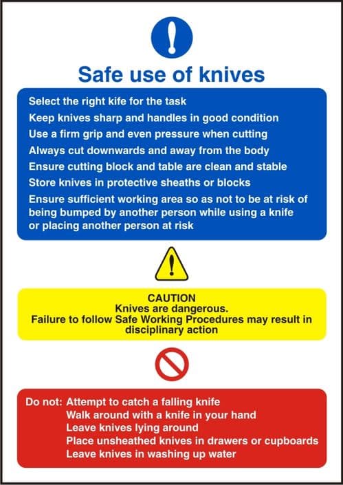 Safe Use Of Knives - Health and Safety Sign