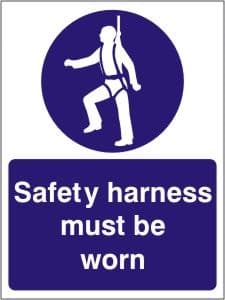 Safety Harness Must be Worn - Health and Safety Sign