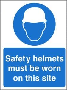 Safety Helmets Must be Worn on this Site - Health and Safety Sign