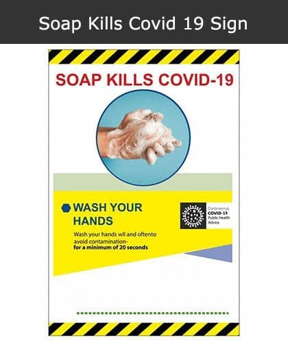 Soap Kills Covid-19 Sign