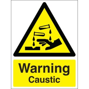Warning Caustic - Health and Safety Sign