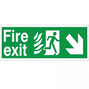Fire Exit - Down/Right Arrow - Healthcare Establishment Health and Safety Sign (HM.05)