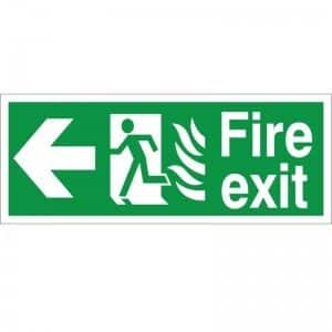 Fire Exit - Left Arrow - Healthcare Establishment Health and Safety Sign (HM.04)