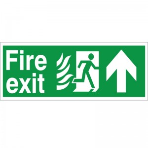 Fire Exit Up Arrow - Healthcare Establishment Health and Safety Sign (HM.01)