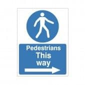 Pedestrians This Way (Right Arrow) - Health and Safety Sign (MAC.12)