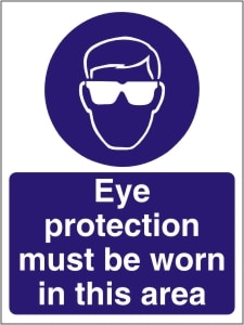 Eye Protection Must be Worn in this Area - Health and Safety Sign (MAP.06)