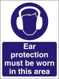 Ear Protection Must be Worn in this Area - Health and Safety Sign (MAP.08)