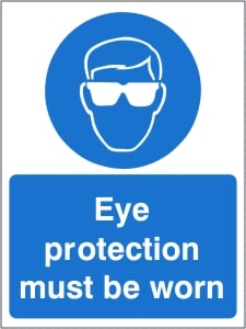 Eye Protection Must be Worn - Health and Safety Sign (MAP.34)