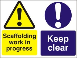 Keep Clear - Scaffolding Work in Progress - Health and Safety Sign (MUL.07)