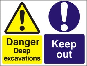 Danger Deep Excavations - Keep Out - Health and Safety Sign (MUL.10)