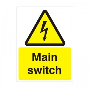 Main Switch - Health and Safety Sign (WAE.34)