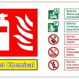 Wet Chemical - Fire Extinguisher Health and Safety Sign (FIW.14)