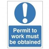 Permit To Work Must Be Obtained - Health and Safety Sign (MAC.08)