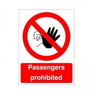 Passengers Prohibited - Health and Safety Sign (PRA.12)