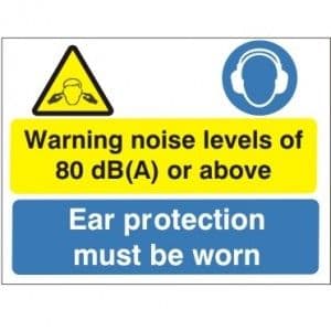 Warning Noise Levels Of 80dB (A) Or Above - Health and Safety Sign