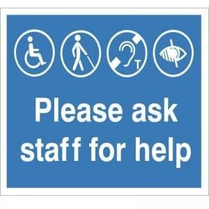 Please Ask Staff For Help - Refuge - Health and Safety Sign (FER.31)
