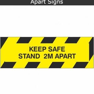 Pack of 5 Keep Safe Stand 2M Apart Signs