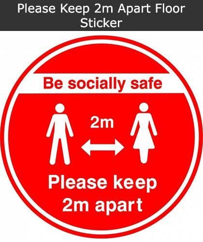 Please Keep 2m Apart Floor Sticker