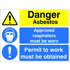 Danger Asbestos Approved Respirators Must Be Worn - (MUL.83)
