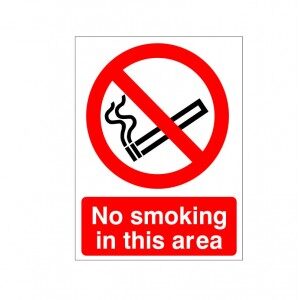 No Smoking In This Area - Fire Health and Safety Sign (PRS.03)