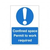 Confined Space Permit To Work Required - Health and Safety Sign (MAC.53)