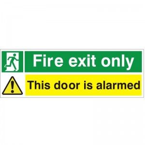 Fire Exit Only This Door Is Alarmed - Health and Safety Sign (FE.91)
