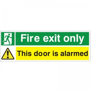 Fire Exit Only This Door Is Alarmed - Health and Safety Sign (FE.91)