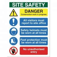 Construction Site Safety Sign - Health and Safety Sign (LF.05) BEST VALUE!