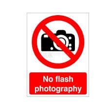 No Flash Photography - Health and Safety Sign (PRG.32)