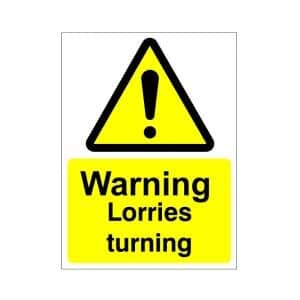 Warning Lorries Turning - Health and Safety Sign