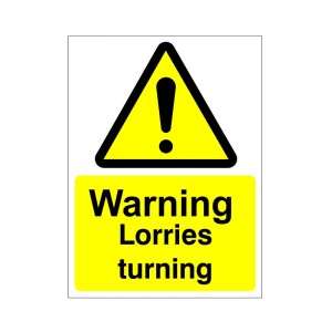 Warning Lorries Turning - Health and Safety Sign
