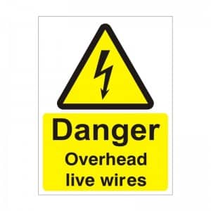 Danger Overhead Live Wires - Health and Safety Sign (WAE.35)