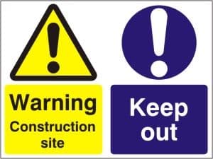 Warning Construction Site - Keep Out - Health and Safety Sign