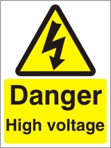 Danger High Voltage - Health and Safety Sign (WAE.01)