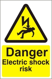 Danger Electric Shock Risk - Health and Safety Sign (WAE.11)