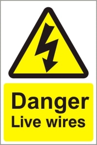 Danger Live Wires - Health and Safety Sign (WAE.12)